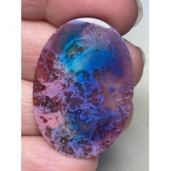 Oval 38x27mm Rainbow Plume Agate Cabochon 05