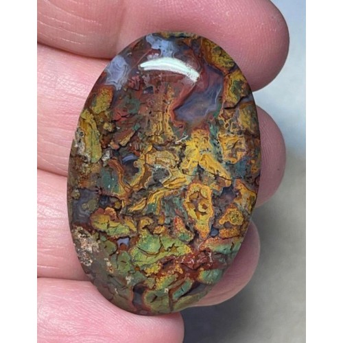 Oval 39x26mm Indonesian Plume Agate Cabochon 63