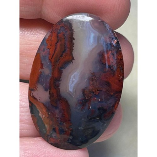Oval 38x25mm Indonesian Plume Agate Cabochon 65