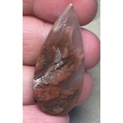 Teardrop 43x19mm Natural Red Plume Agate Cabochon 73