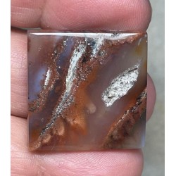 Square 26x26mm Natural Red Plume Agate Cabochon 78