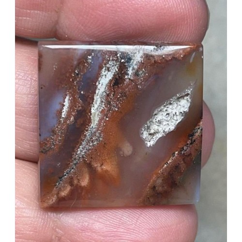 Square 26x26mm Natural Red Plume Agate Cabochon 78