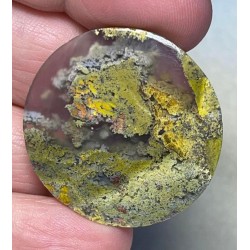 Round 34x34mm Indonesian Moss Agate Cabochon 29