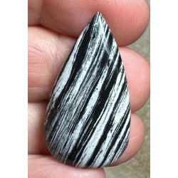 Teardrop 34x19mm Silver Leaf Jasper Cabochon 08