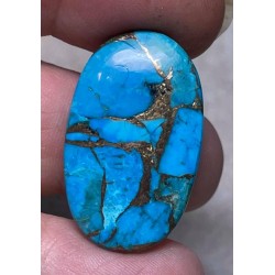 Oval 31x19mm Kingman Turquoise in Bronze Cabochon 16