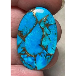 Oval 34x22mm Kingman Turquoise in Bronze Cabochon 22