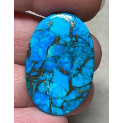 Oval 35x23mm Kingman Turquoise in Bronze Cabochon 37