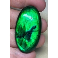 Oval 50x27mm Green Coloured Labradorite Cabochon 85