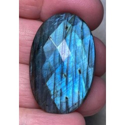 Oval 37x24mm Faceted Labradorite Cabochon 01
