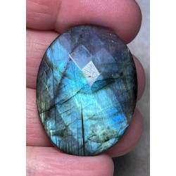 Oval 35x27mm Faceted Labradorite Cabochon 13