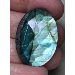 Oval 36x26mm Faceted Labradorite Cabochon 14