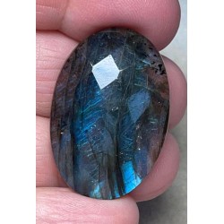 Oval 34x23mm Faceted Labradorite Cabochon 16