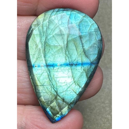 Teardrop 41x27mm Faceted Labradorite Cabochon 03