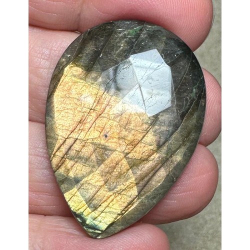 Teardrop 38x27mm Faceted Labradorite Cabochon 05