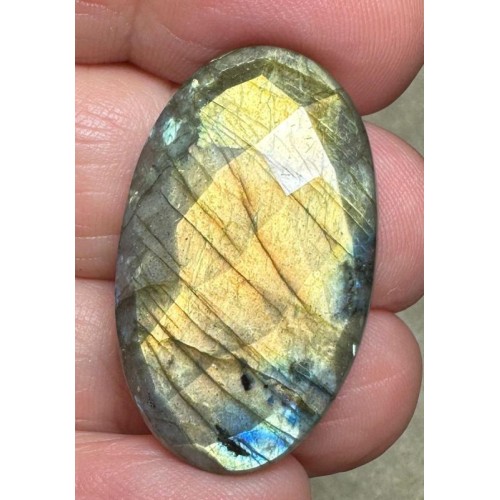 Oval 32x19mm Faceted Labradorite Cabochon 06