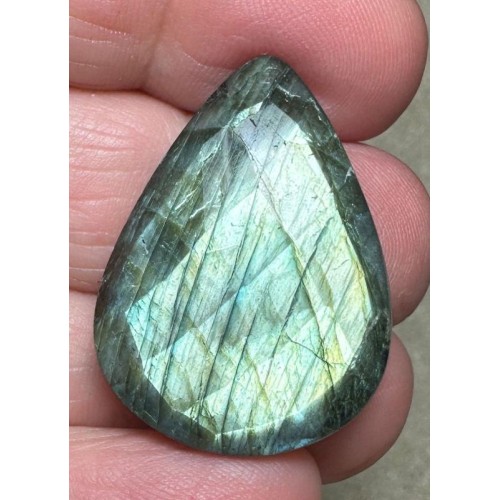 Teardrop 30x22mm Faceted Labradorite Cabochon 07