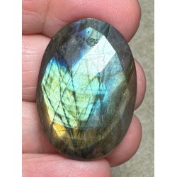 Oval 32x22mm Faceted Labradorite Cabochon 08