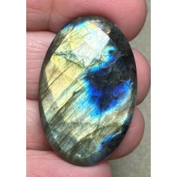 Oval 35x23mm Faceted Labradorite Cabochon 12