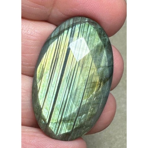 Oval 36x22mm Faceted Labradorite Cabochon 16