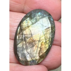 Oval 31x21mm Faceted Labradorite Cabochon 20