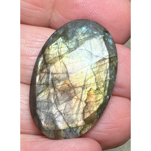 Oval 31x21mm Faceted Labradorite Cabochon 20