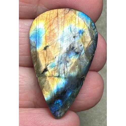 Teardrop 35x21mm Faceted Labradorite Cabochon 21