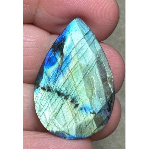 Teardrop 32x21mm Faceted Labradorite Cabochon 23