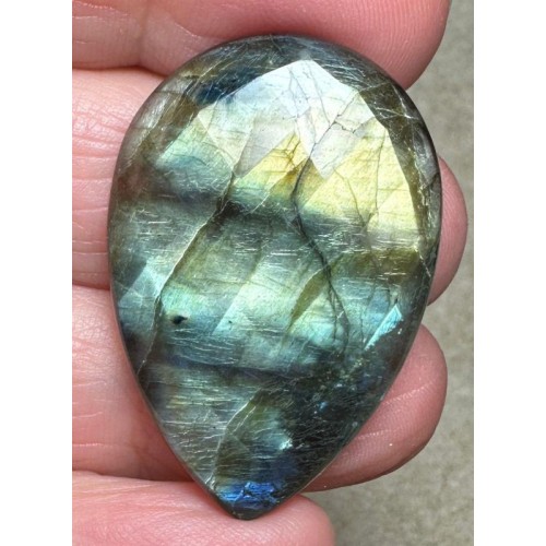 Teardrop 36x24mm Faceted Labradorite Cabochon 28