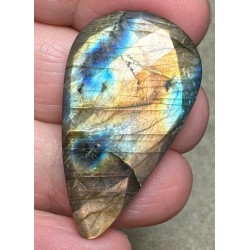 Teardrop 38x22mm Faceted Labradorite Cabochon 30