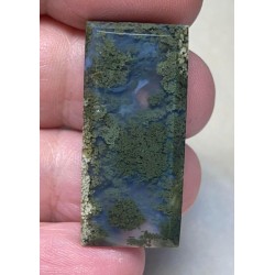 Rectangle 34x15mm Faceted Lichen in Quartz Cabochon 81
