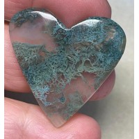 Heart 34x34mm Lichen in Quartz Cabochon 92