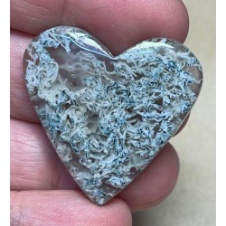 Heart 33x33mm Lichen in Quartz Cabochon 93