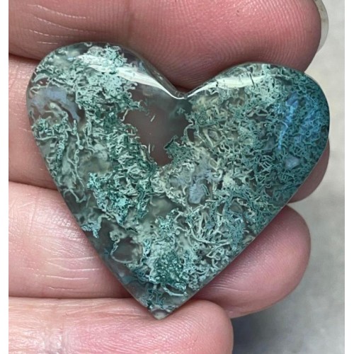 Heart 34x37mm Lichen in Quartz Cabochon 52