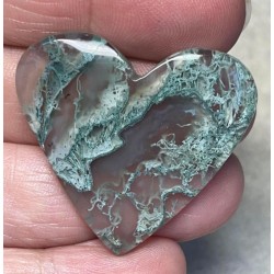 Heart 33x36mm Lichen in Quartz Cabochon 53