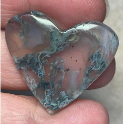 Heart 31x35mm Lichen in Quartz Cabochon 54