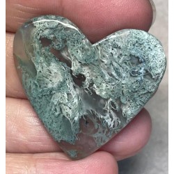 Heart 36x39mm Lichen in Quartz Cabochon 55