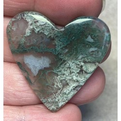 Heart 36x37mm Lichen in Quartz Cabochon 62