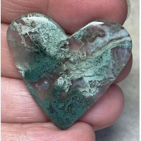 Heart 34x36mm Lichen in Quartz Cabochon 63