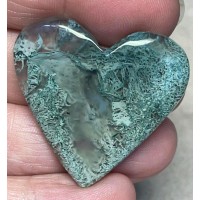 Heart 34x36mm Lichen in Quartz Cabochon 64