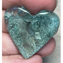 Heart 34x36mm Lichen in Quartz Cabochon 64