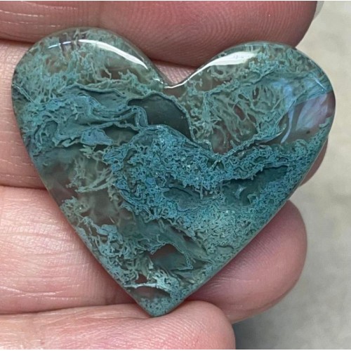 Heart 31x35mm Lichen in Quartz Cabochon 70