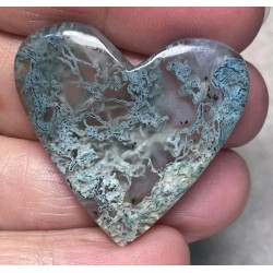 Heart 33x34mm Lichen in Quartz Cabochon 71