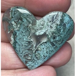 Heart 33x37mm Lichen in Quartz Cabochon 72