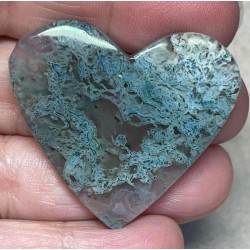 Heart 36x40mm Lichen in Quartz Cabochon 73