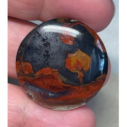Round 30x30mm Plume Agate in Marcasite Cabochon 01