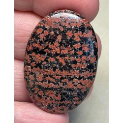 Oval 39x27mm Mexican Flower Obsidian Cabochon 01