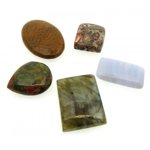 Five Assorted Mini Gemstone Cabochon Pack 23