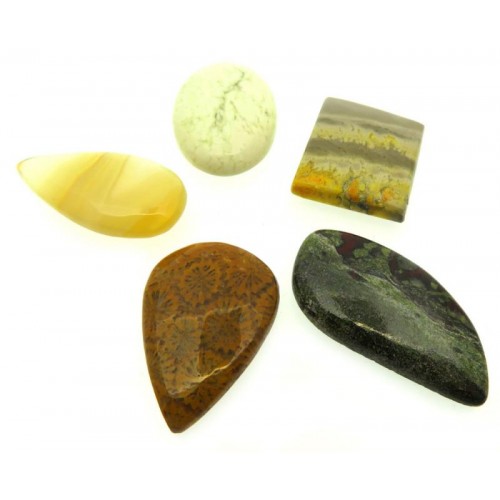 Five Assorted Mini Gemstone Cabochon Pack 27