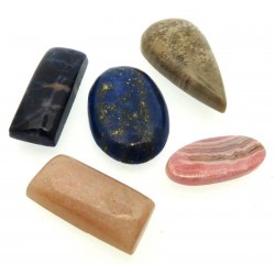 Five Assorted Mini Gemstone Cabochon Pack 54