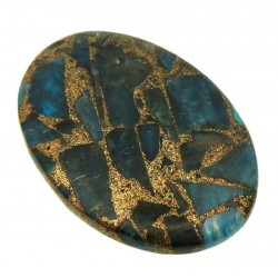 Oval 37x26mm Mohave Neon Apatite Cabochon 02